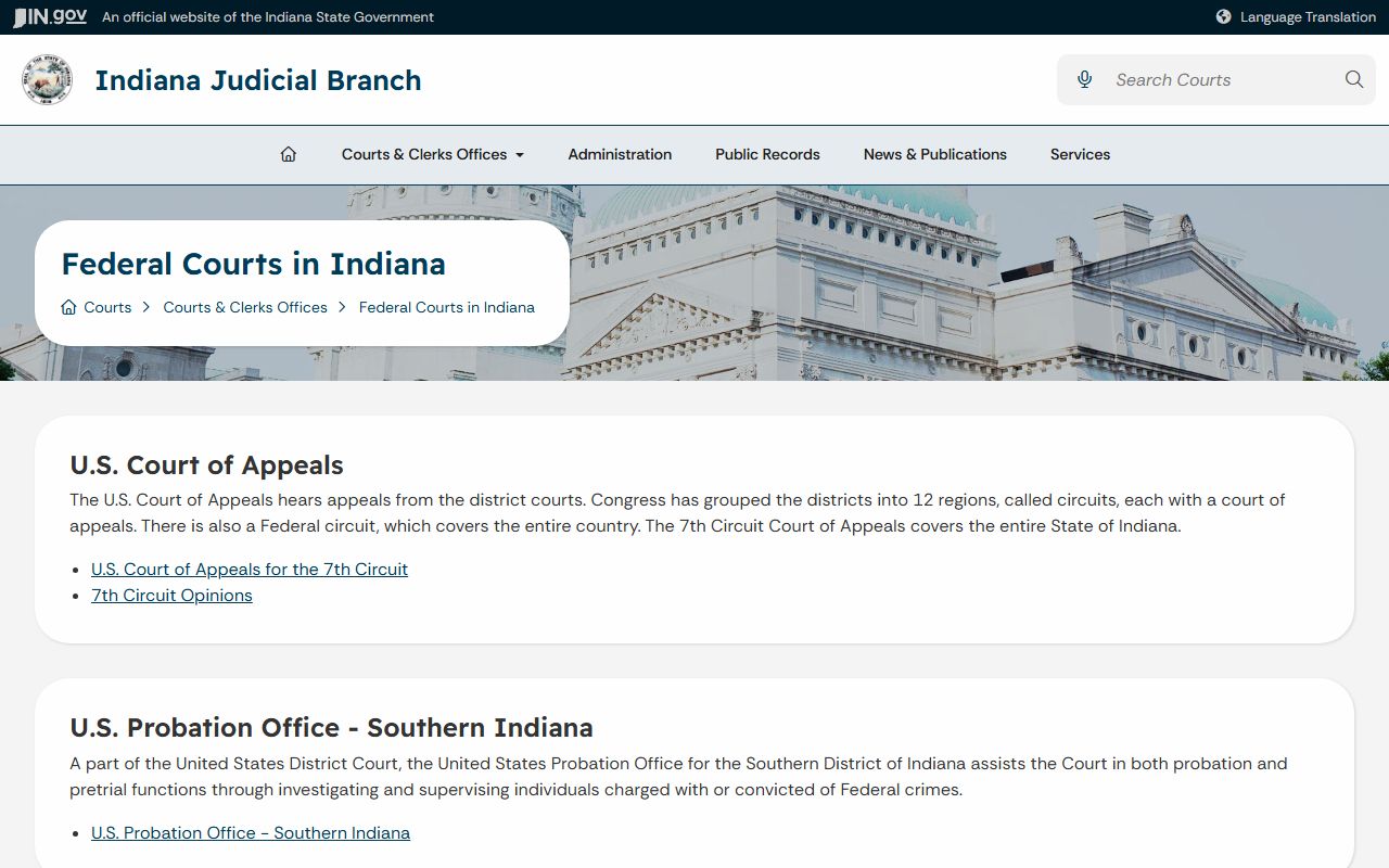 Noble County Clerk of the Noble County Courts federal directory reference
