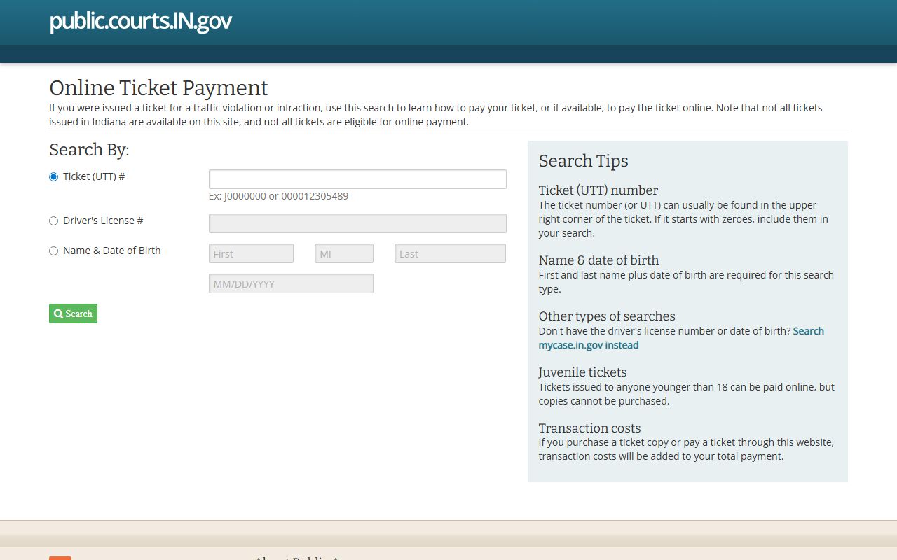 Noble County court dockets ePay court payment portal
