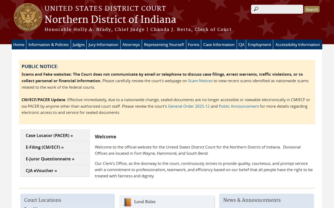 Noble County Circuit and Superior Courts federal district court distinction