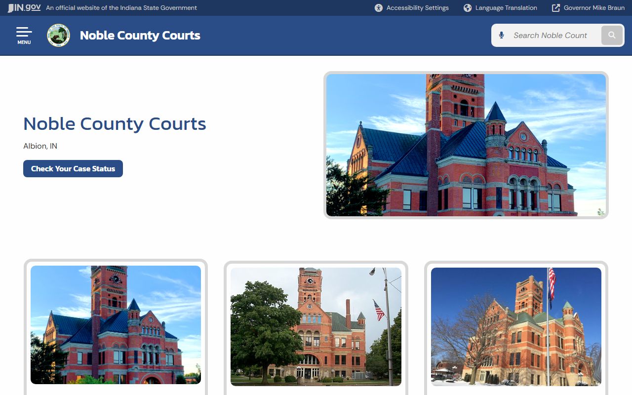 Noble County Court records courts landing page