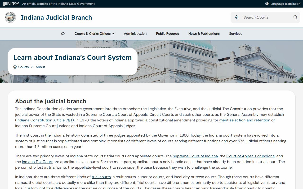 Noble County Court records Indiana court system overview