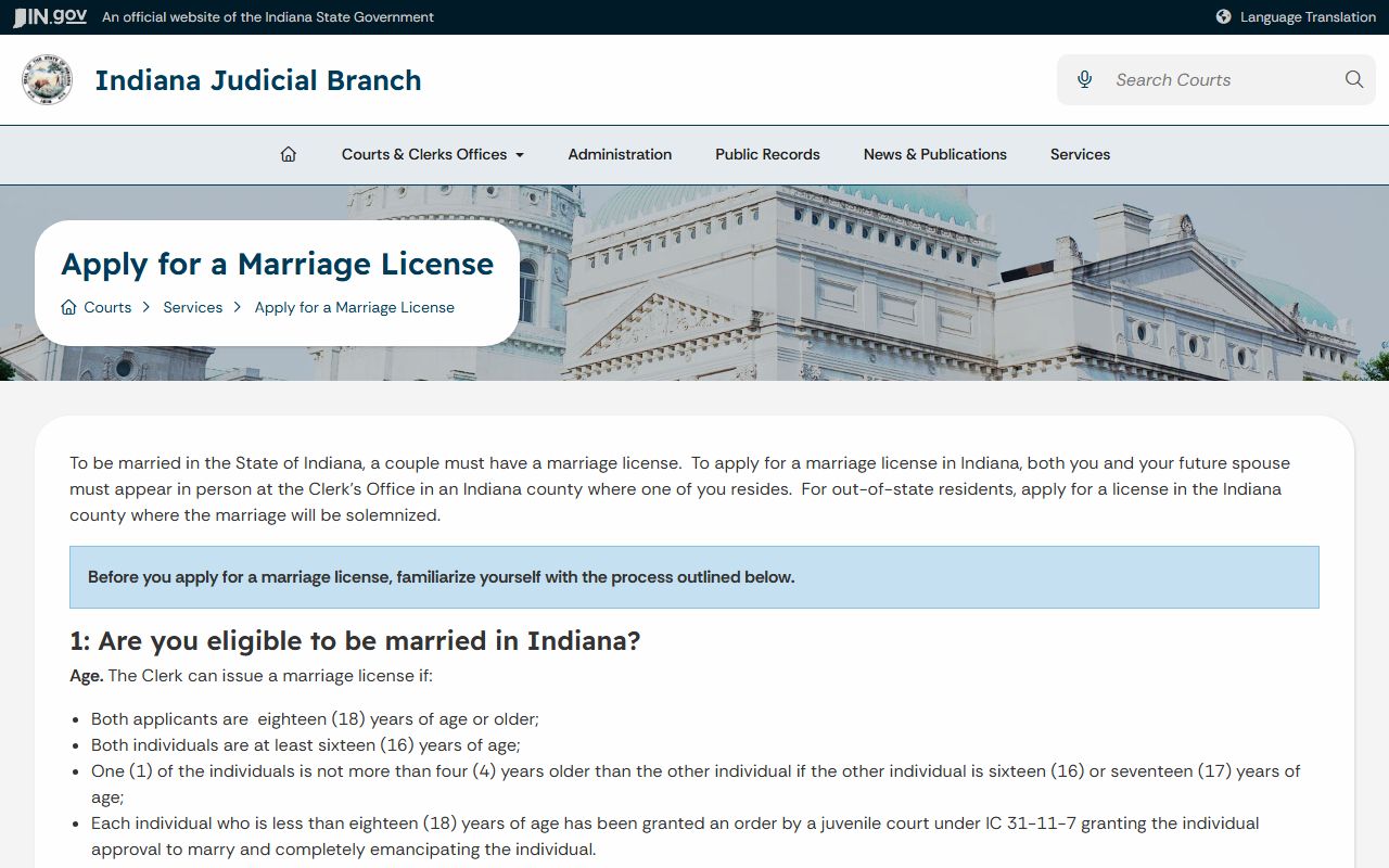 Noble County marriage records and Indiana marriage license guidance