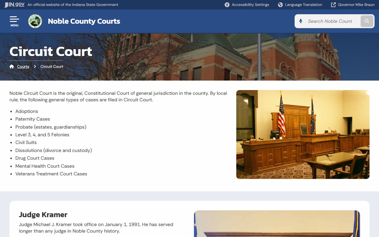 Noble County warrant search guidance from Circuit Court records